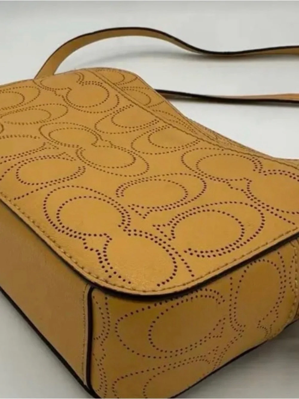 Coach Yellow-Tan Signature Crossbody Bag